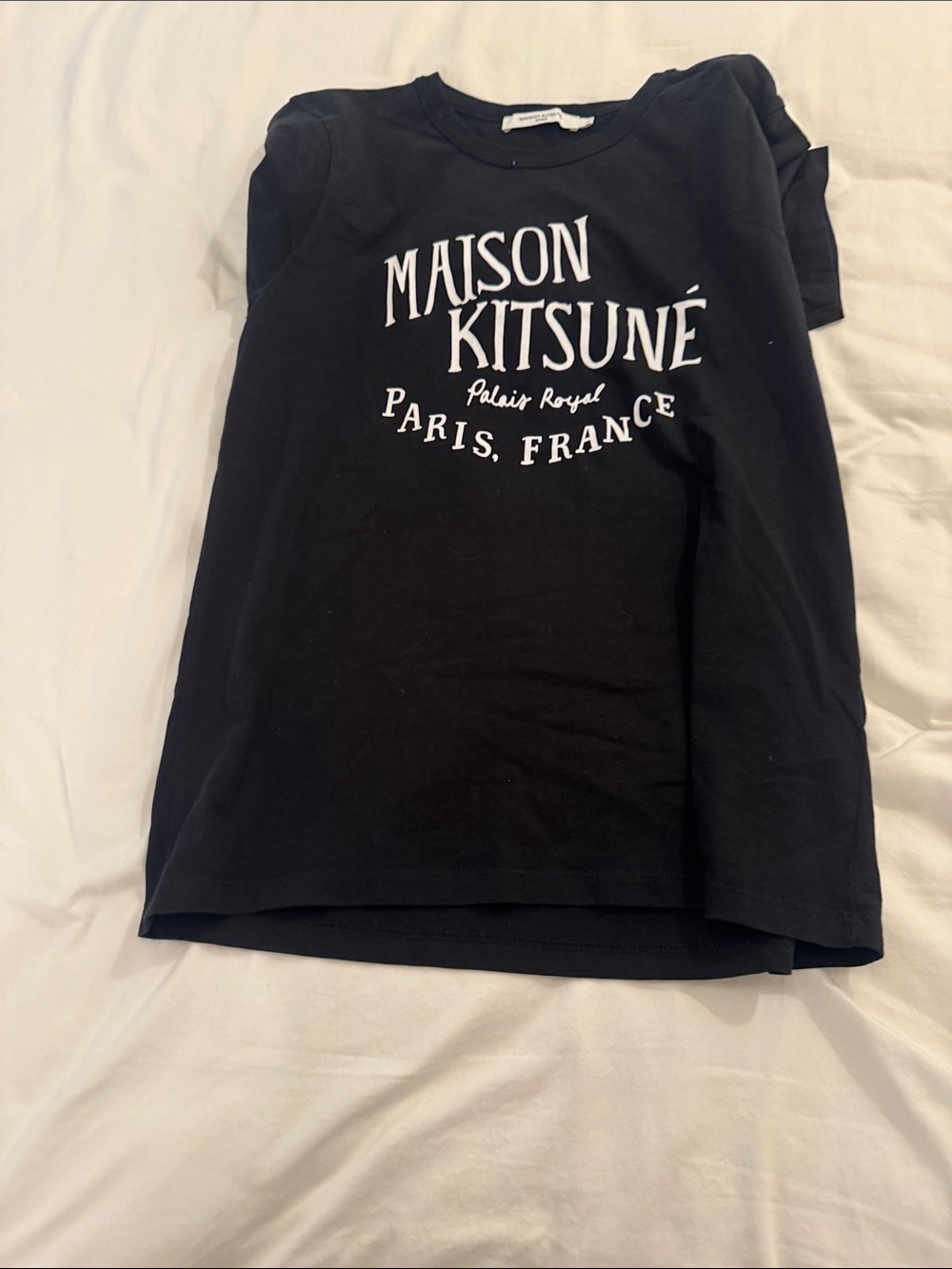 MAISON KITSUNÉ Black Short-Sleeve Logo Tee